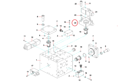 A229900005589 Afdekplaat, magnetische overstortklep CVU-32-C3-W-H voor SANY
