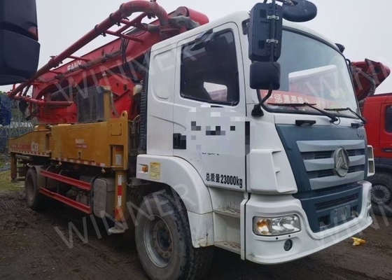 2-assige tweedehands pompwagen 2019 gebruikte betonnen vrachtwagens 37 m met SANY-chassis
