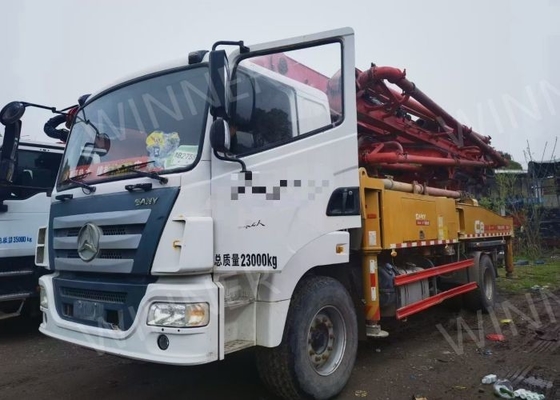 2-assige tweedehands pompwagen 2019 gebruikte betonnen vrachtwagens 37 m met SANY-chassis
