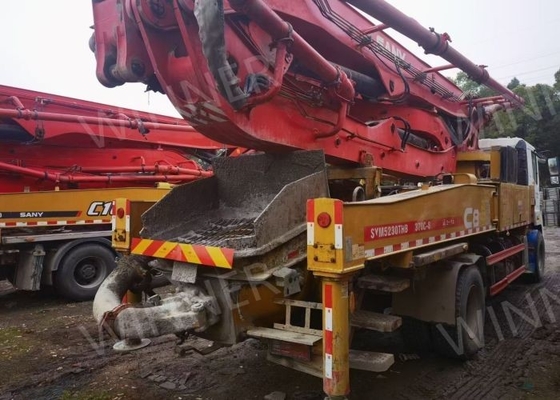 2-assige tweedehands pompwagen 2019 gebruikte betonnen vrachtwagens 37 m met SANY-chassis